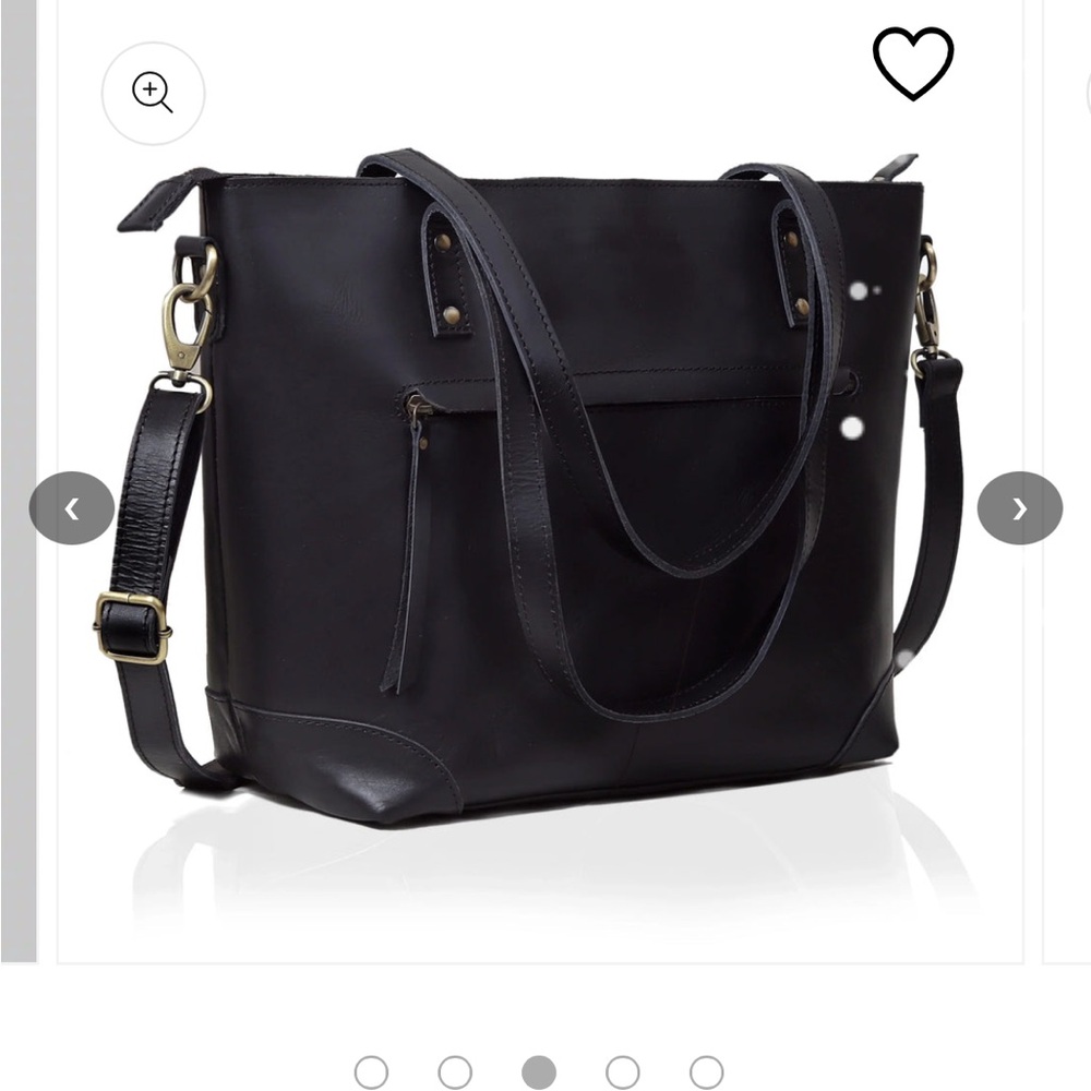 The Leather Farm Large Black Genuine Leather Tote Bag